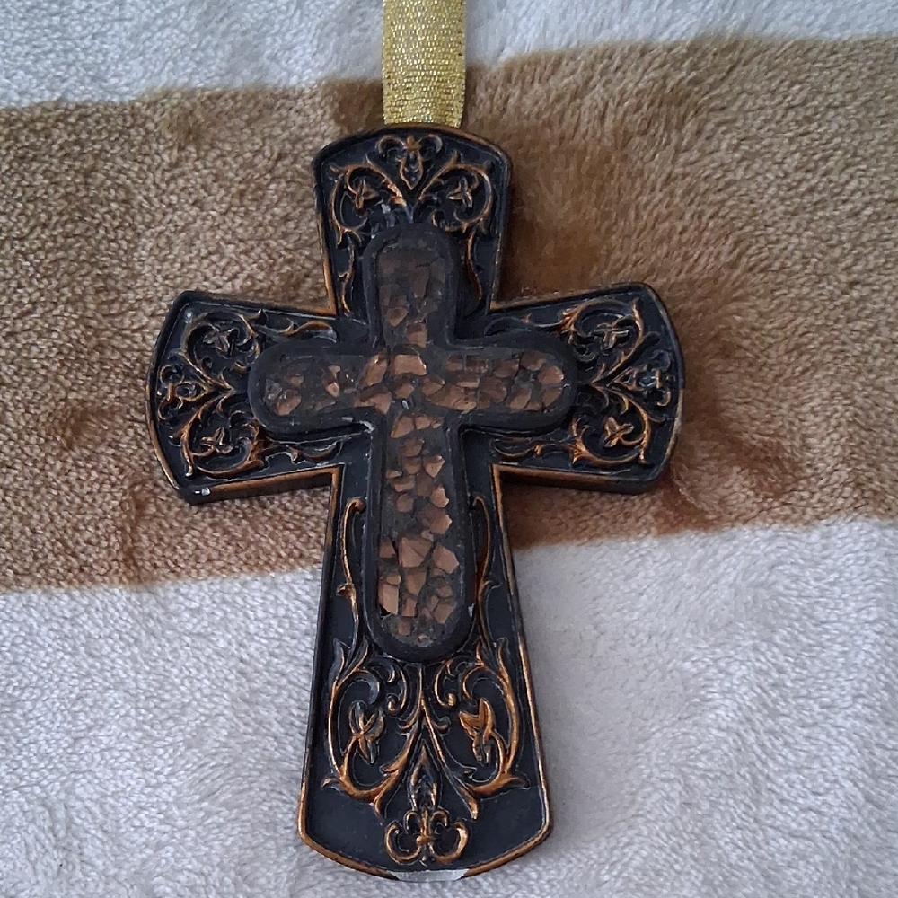 Decorative Black and Gold Cross